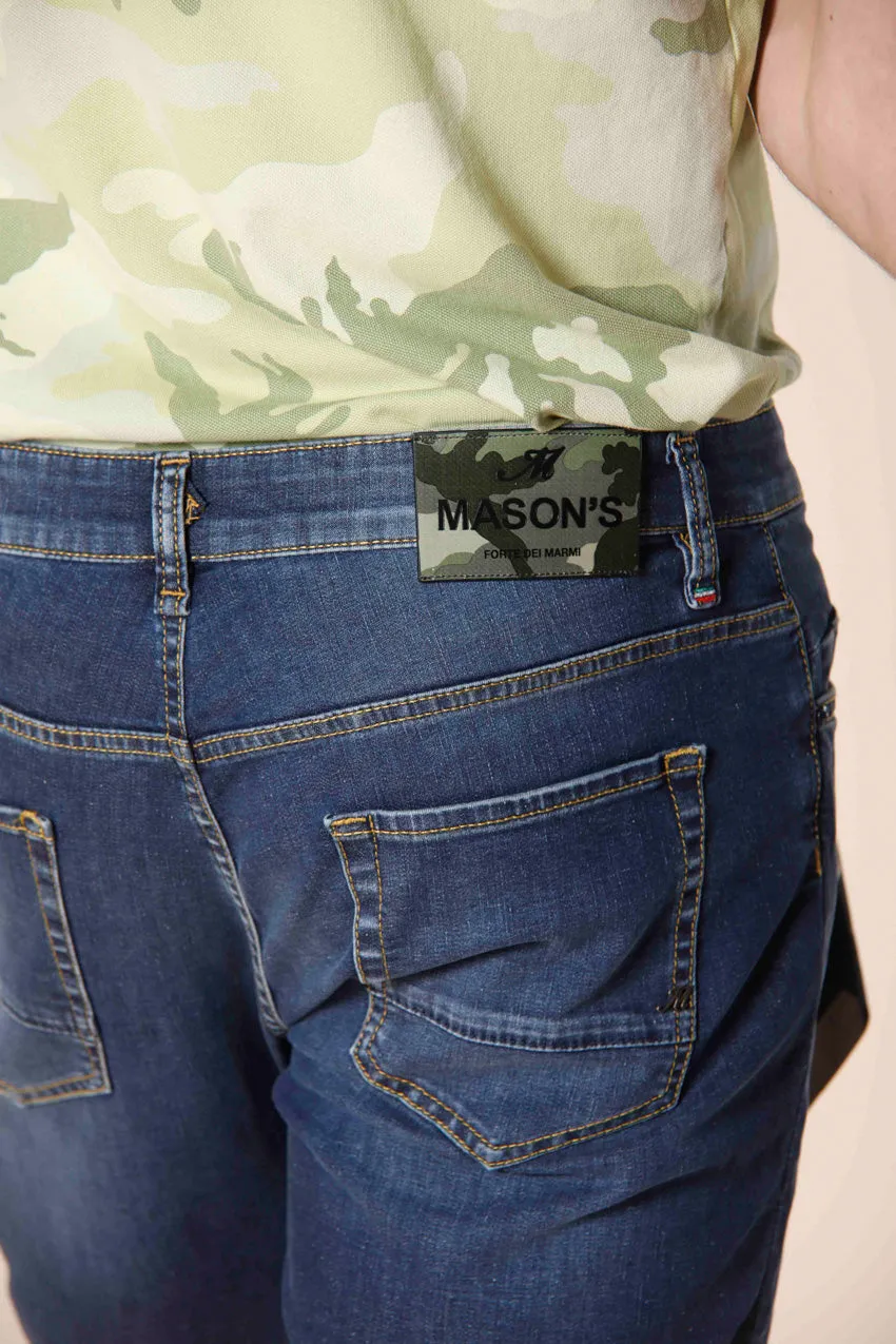 5T Harris men's bermuda in denim with camouflage details slim