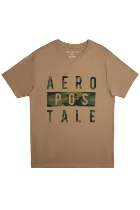 Aéropostale Camouflage Text Graphic Tee