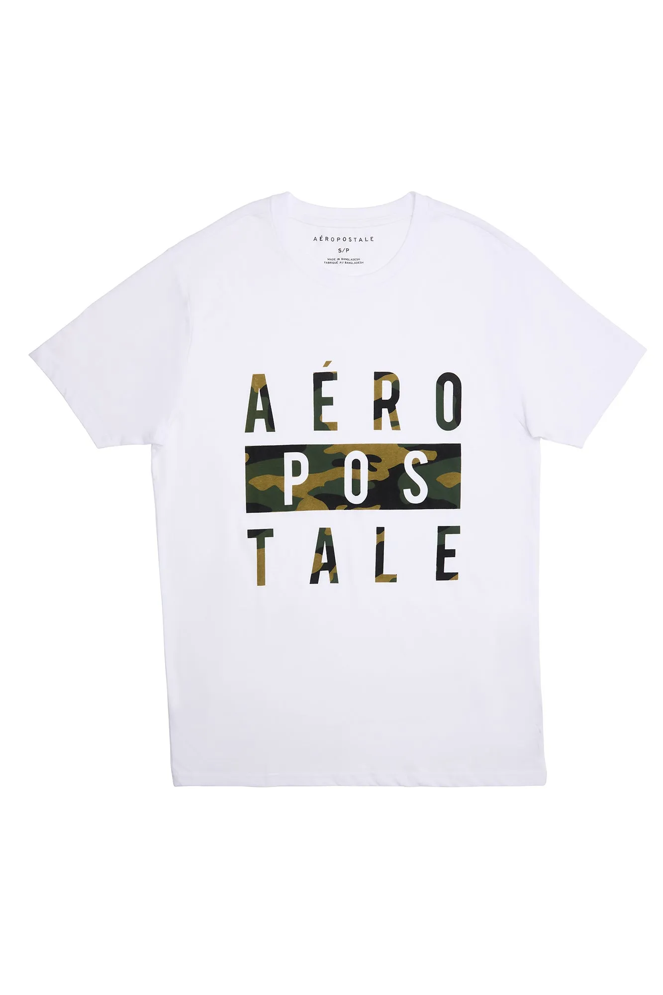 Aéropostale Camouflage Text Graphic Tee