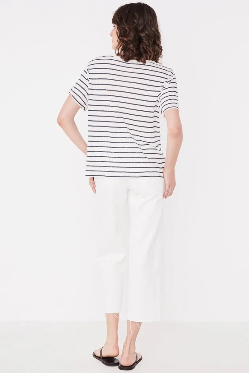 Assembly Label - Linen Tee  - Vintage Navy Stripe