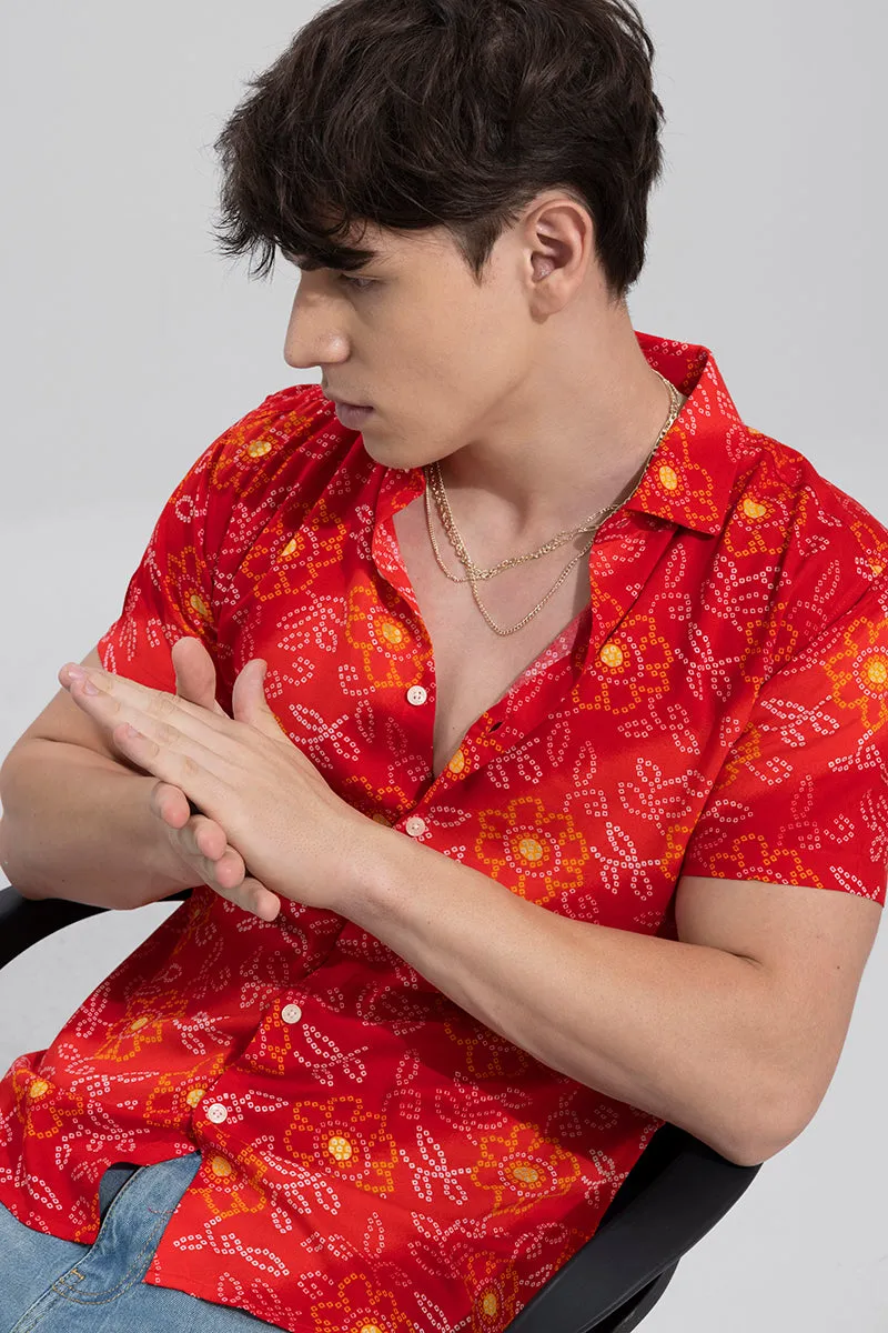 Bandhani Red Shirt