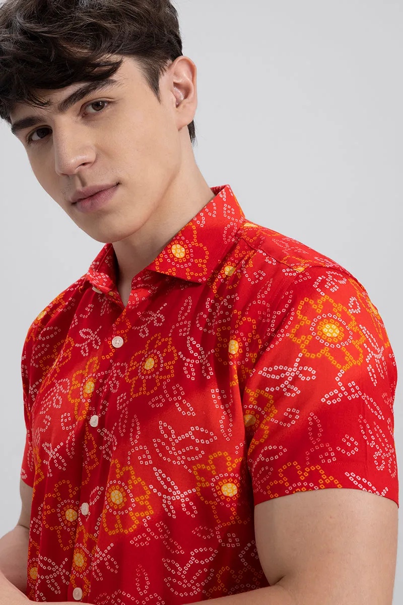 Bandhani Red Shirt