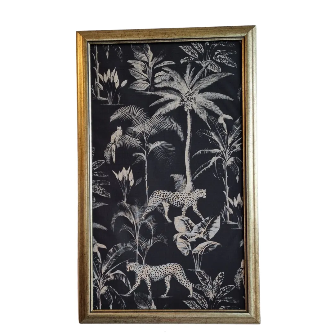 Black & Gold Tiger and Palm Wall Art