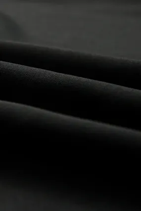 Black Split V Neck Ruffled Sleeves Shirt Dress