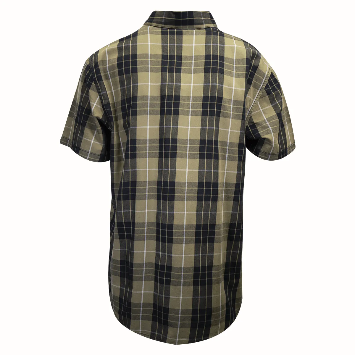 Branded  Men's Metallic Sunburst Green Plaid S/S Woven Shirt (S10)