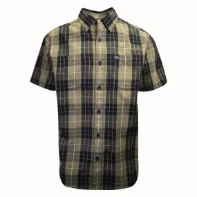 Branded  Men's Metallic Sunburst Green Plaid S/S Woven Shirt (S10)