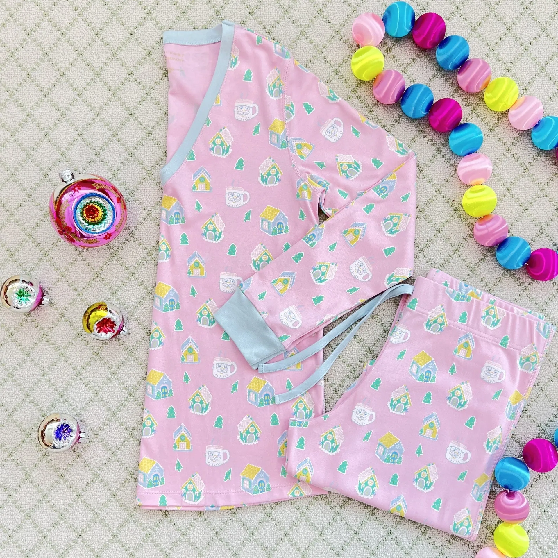 Coastal Living Lounge Set (Women's) - Vivie's Gingerbread Village with Buckhead Blue