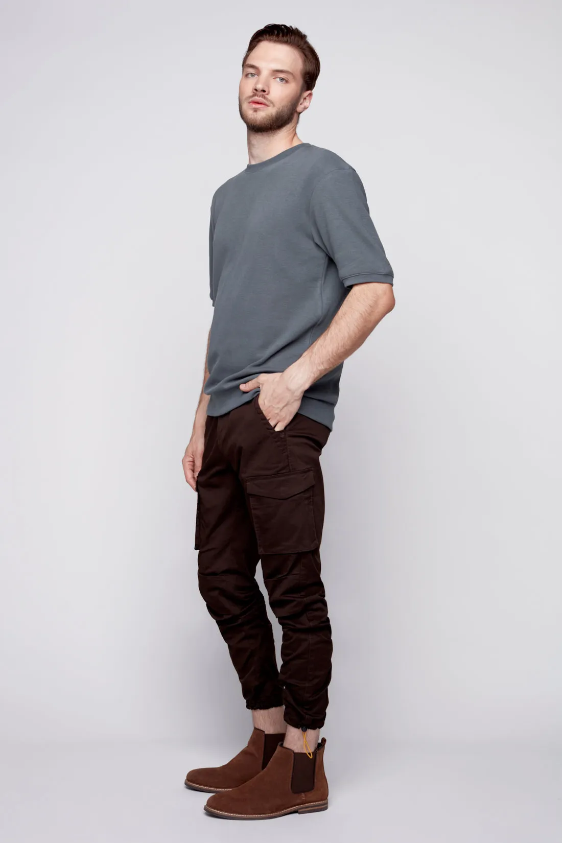 DEAN - Slim Fit Cargo Chinos (Convertible Joggers) - Brown