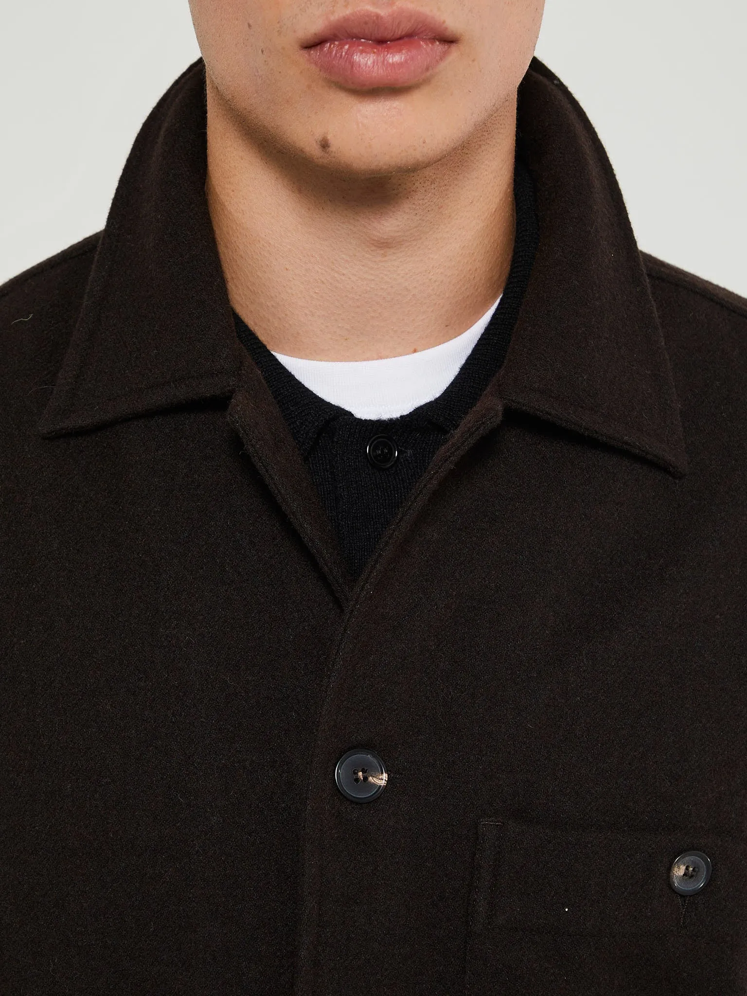 Folke Wool Overshirt in Espresso