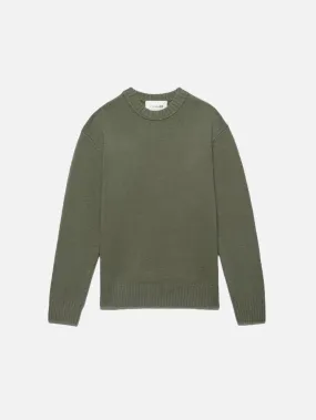 Men's Cashmere Crewneck Sweater -- Khaki Green