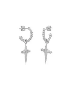 Mini Cross Hoops- Silver