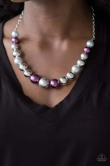 Paparazzi Accessories - Take Note #N761 Peg - Purple Necklace