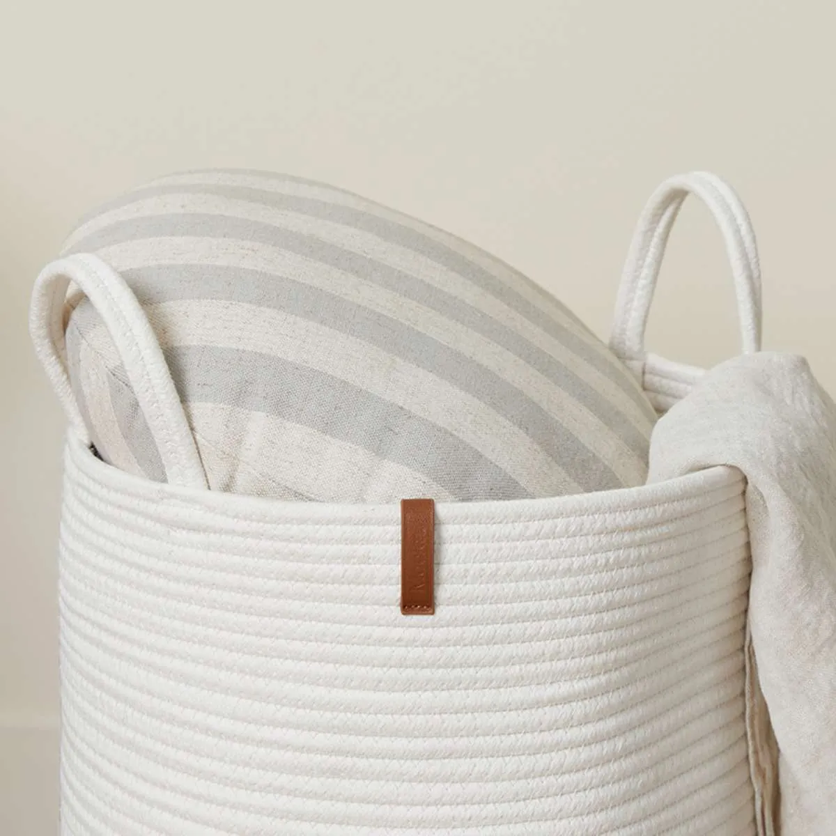Southampton Cotton Rope Basket - White