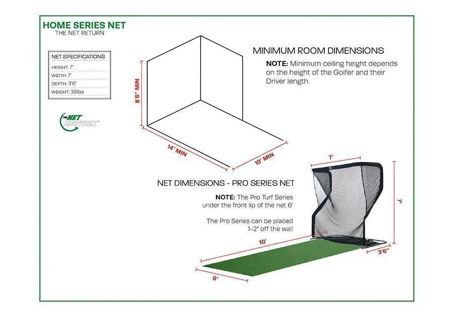The Net Return Home Series V2 Golf Net