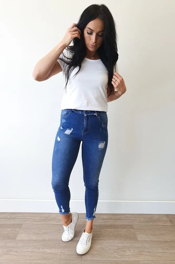 Wakee Denim Frankie Ripped Jean Blue