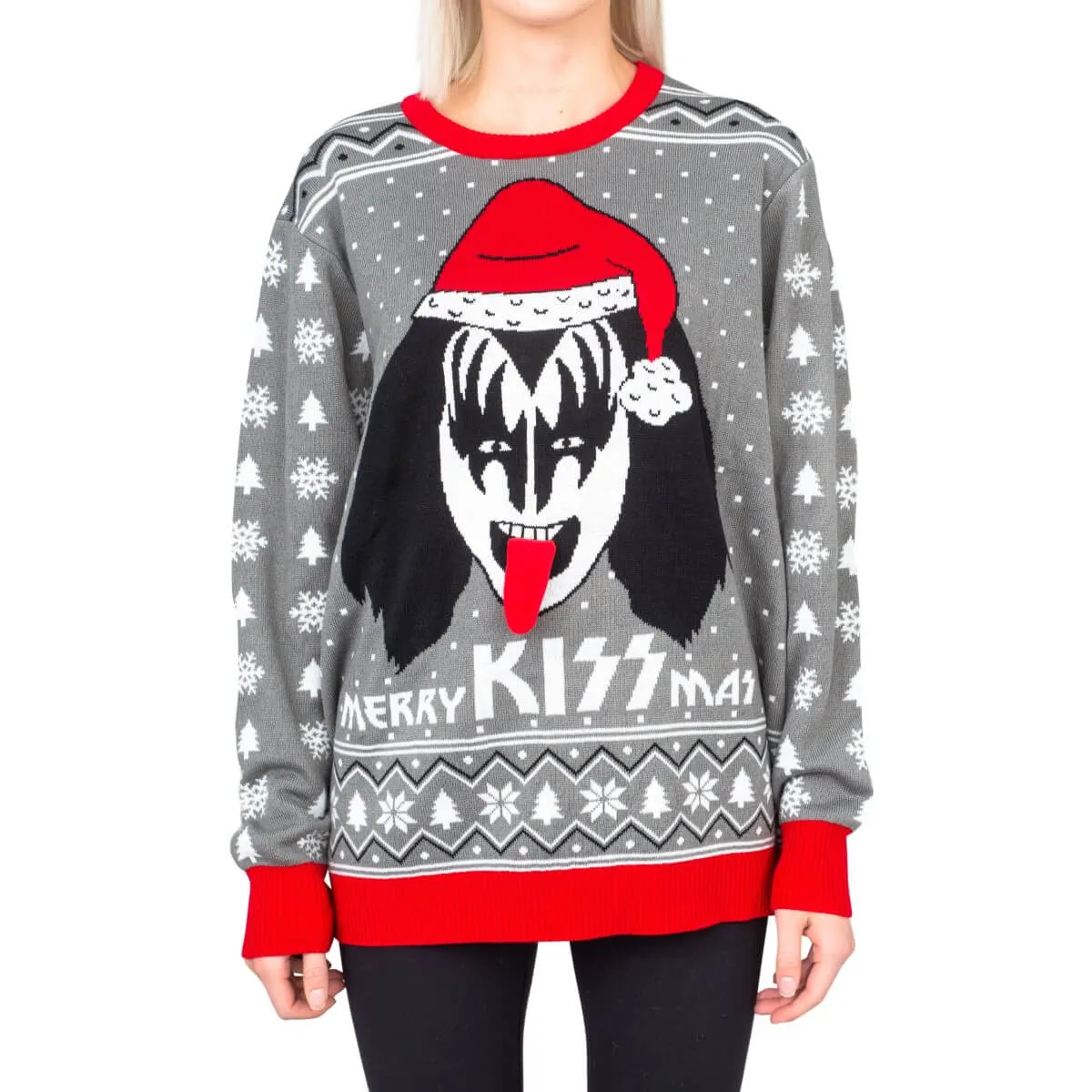 Women's Merry Kissmas Flappy Sweater Kiss Ugly Christmas Sweater