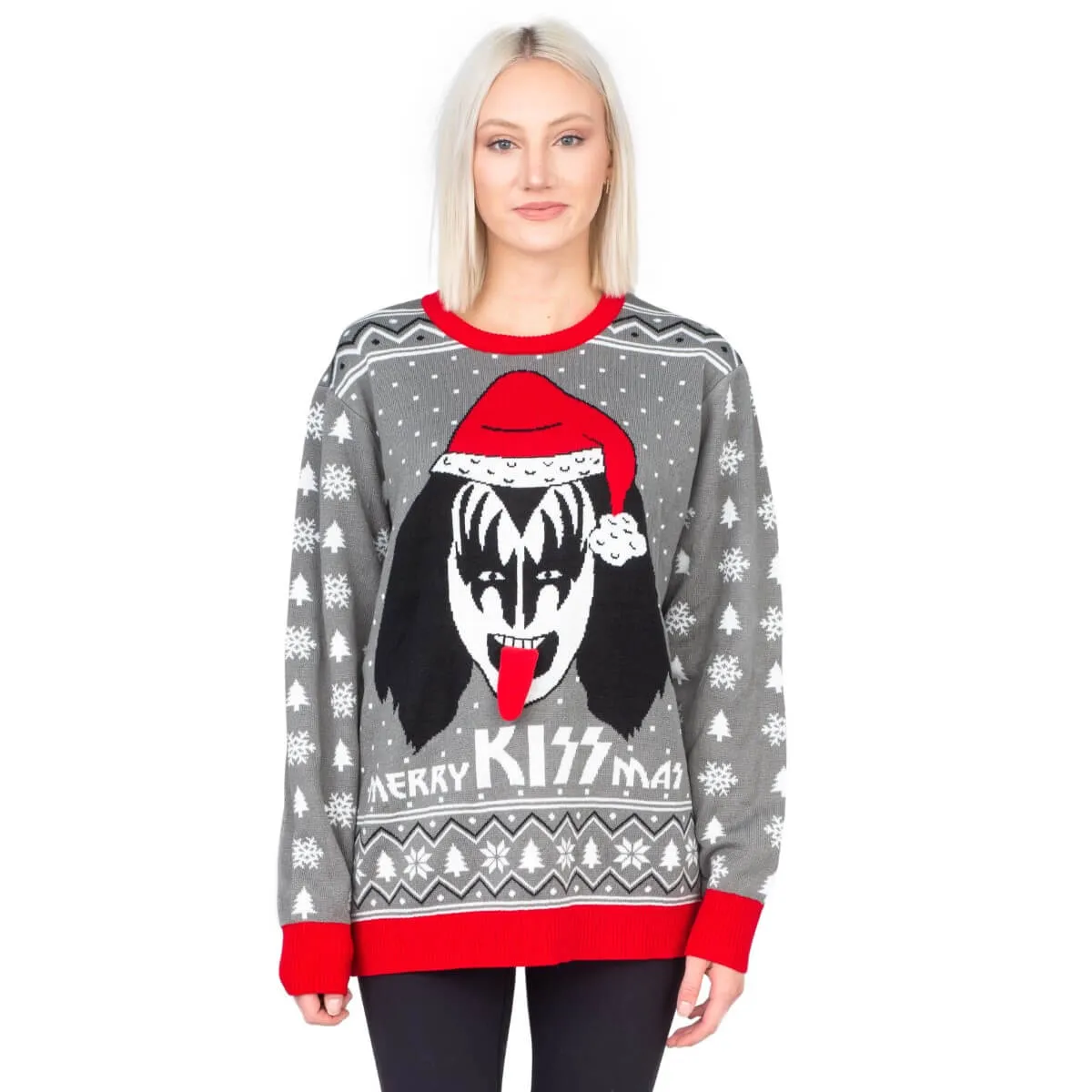 Women's Merry Kissmas Flappy Sweater Kiss Ugly Christmas Sweater