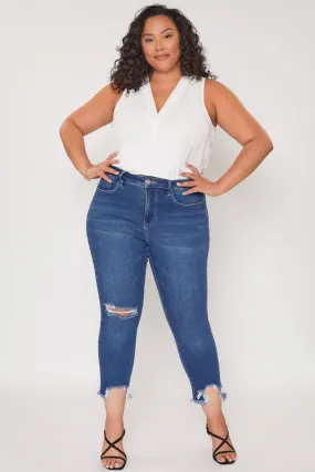 Women's Plus Size Vintage Fray Hem Jean
