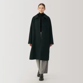 Women's Reclaimed Wool Blend Stand Fall Collar Coat